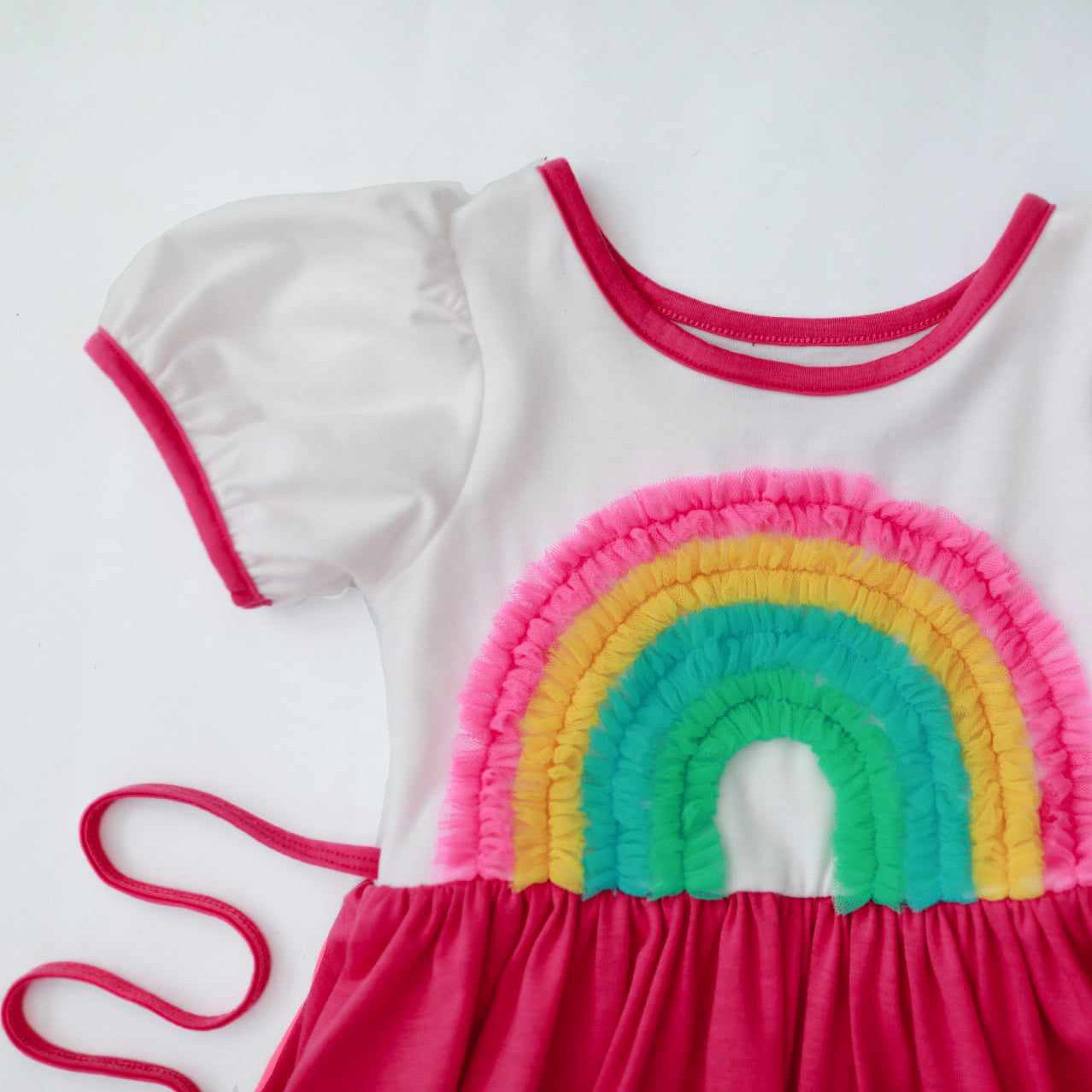 Rainbow Dress - Bright Pink