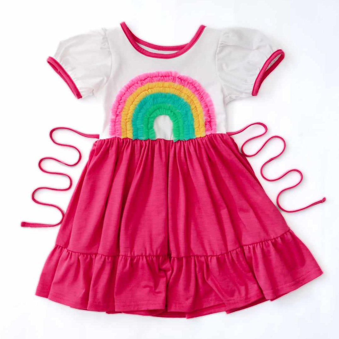 Rainbow Dress - Bright Pink